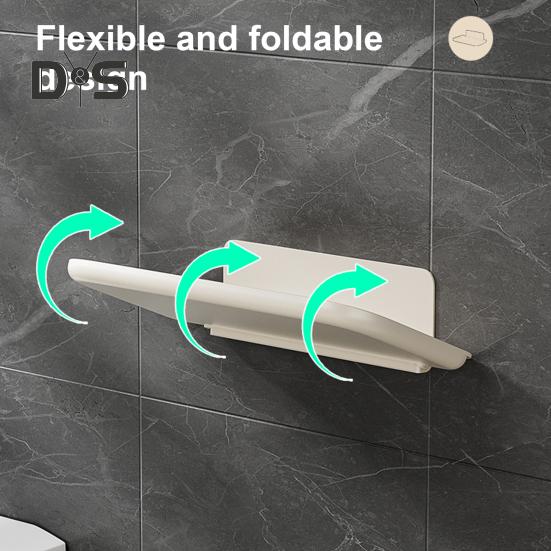 Raft de depozitare montat pe perete Organizator pentru baie Tavă Rezistent la sarcină Pliabil Tavă de depozitare Suport pentru prosoape