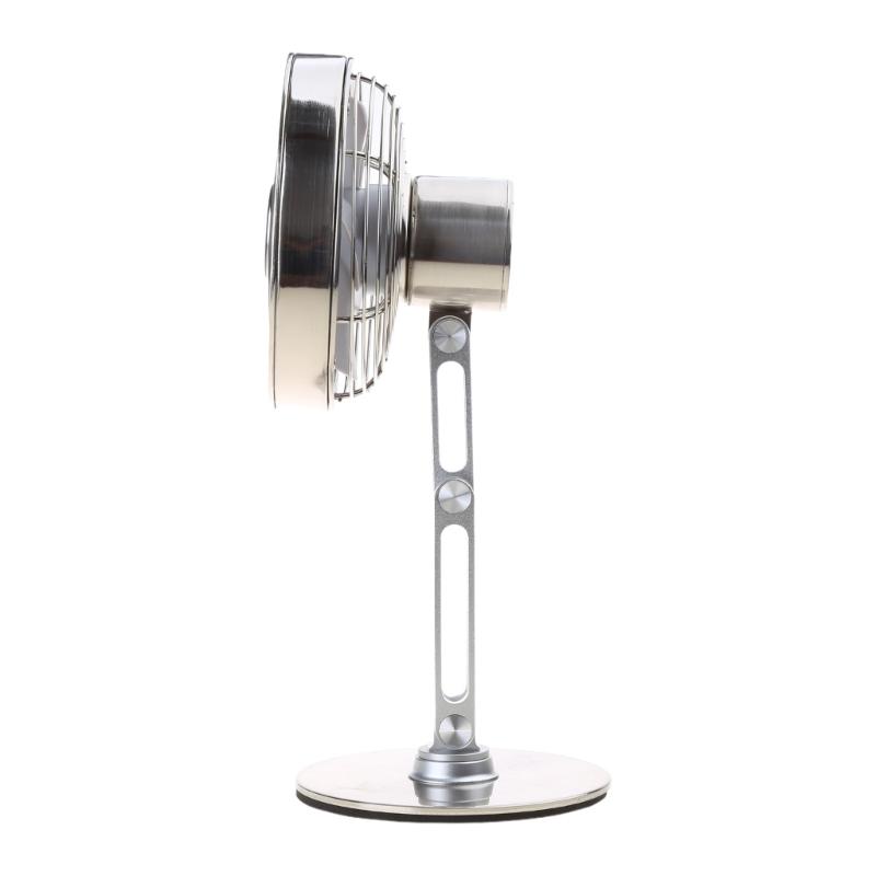 USB Desk Fan 4.6Inch Desktop Fan, Small Metal Cooling Fan 3Speed Adjustable Height Rotatable