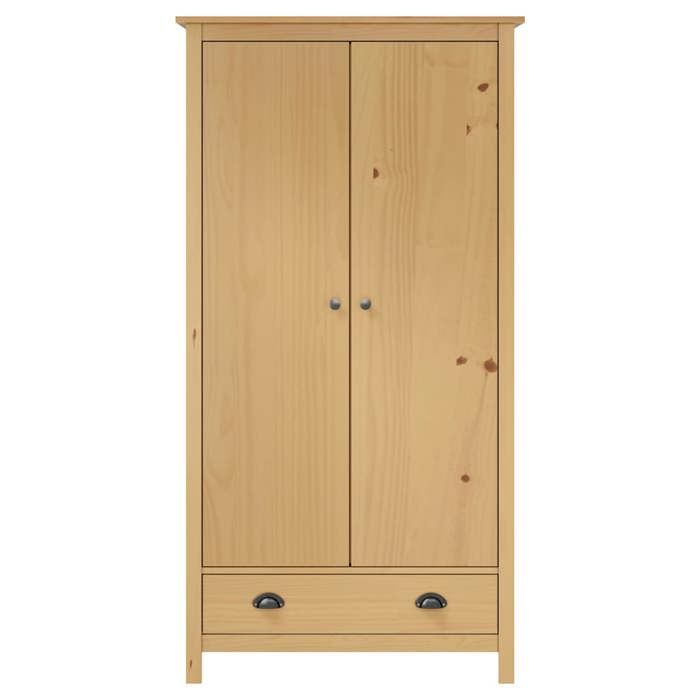Armoire - VIDAXL - Hill - Bois massif - 2 portes - 1 tiroir - 170 cm