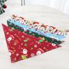 Christmas Triangle Pet Drool Towel,Santa Deer Cartoon Printed Dog Scarf Collar,Polyester Cat Bib,Dog Drool Towel | Pets Supplise