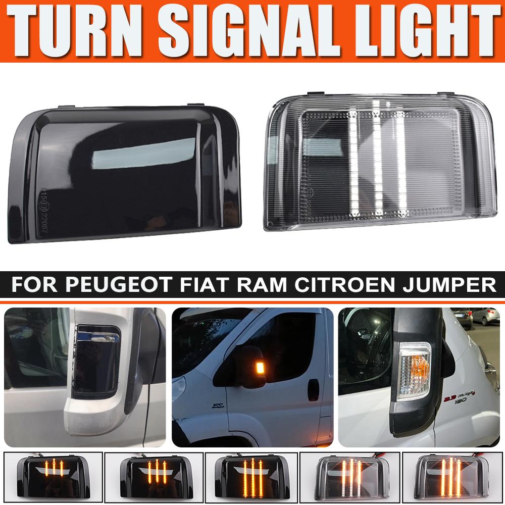 2pcs for Peugeot Boxer Citroen Jumper RELAY RAM PROMASTER Fiat Ducato Dynamic Turn Signal LED Blinker Side Mirror Light