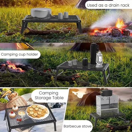 Folding Campfire Grill Heavy Duty Grate Portable Camp Fires Cooking Racks Lightweight Grilling Rack for Outdoor BBQ Picnic