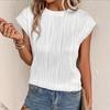 2025 Women's Sleeveless Round Neck Textured Lace Layer T-Shirt