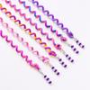 6PCS/lot Rainbow Color Headband Cute Girls Hair Band Crystal Long Elastic Hair Bands Headwear Hair Accessories