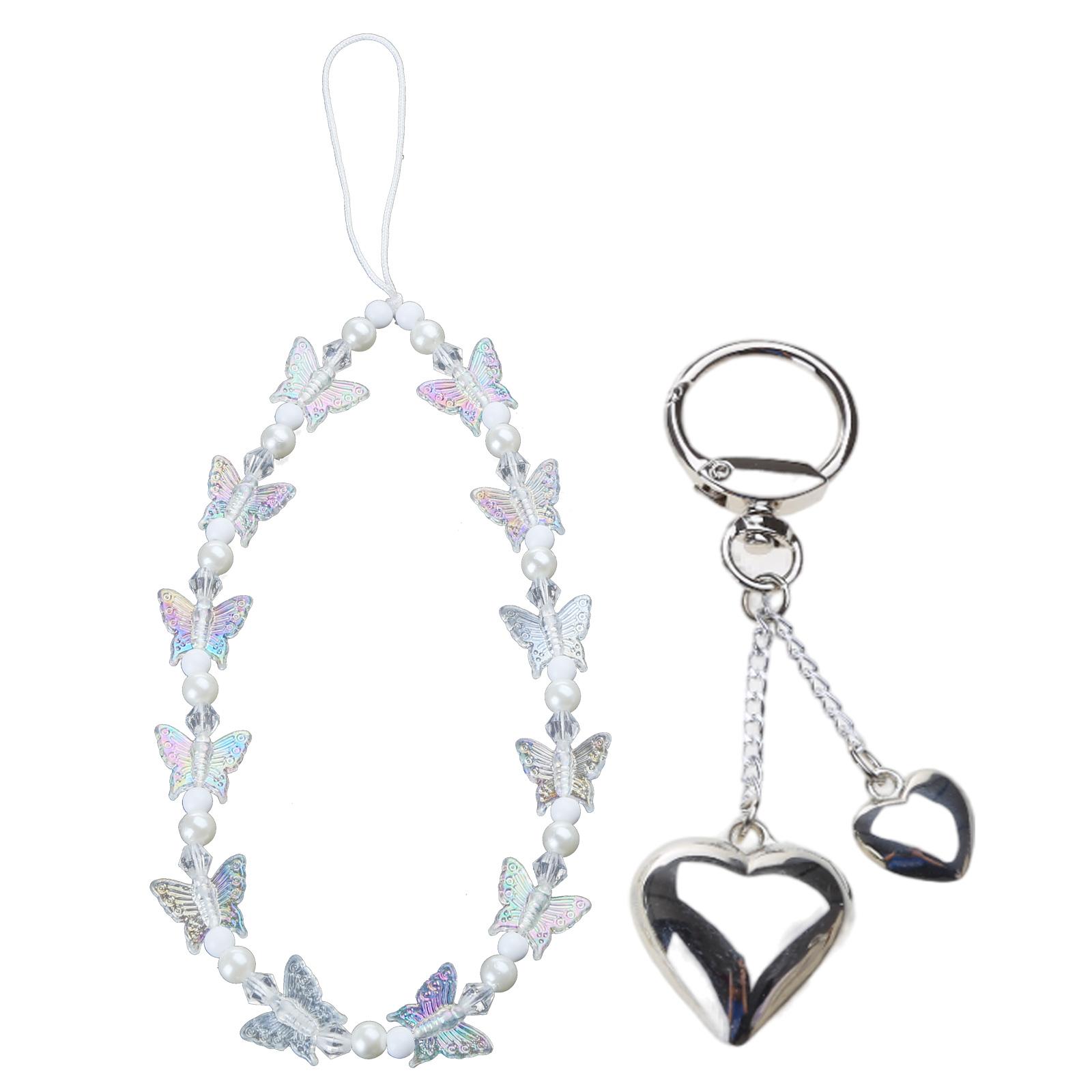 

Pack of 2 Cute Butterfly Phone Strap Fashionable Phone Pendant Resin and Alloy Material Suitable for Phones and Purses