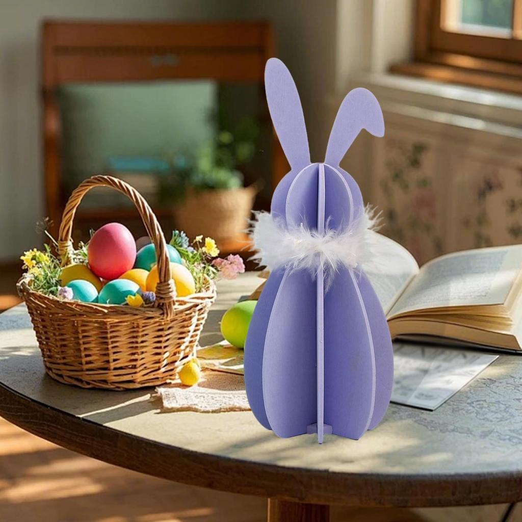 Easter Bunny Decoration Easter Bunny Wooden Sign Novelty Freestanding Sturdy Detachable Table Centerpiece for Home Entrance