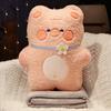 Cute Rabbit Panda Frog And Pig Plush Pillow And Blanket For Office Time Nap