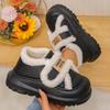 Fashion Cute Thick Bottom Fluffy Fur Casual Shoes Women 2025 Winter Chunky Platform Furry Ankle Boots Warm Plush Non Slip Snow Boots