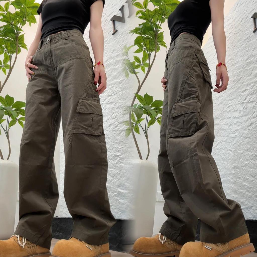 2025 Early Autumn Slimming Scimitar Cargo Pants - Women's Loose Straight-Leg Casual Pants for Pear-Shaped Bodies