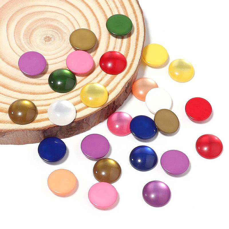 50Pcs/Lot 10 12mm Resin Beads Imitation Cat Eye Colorful Half Round Cabochon For Jewelry Making Diy Earrings Ring Jewelry Cameo