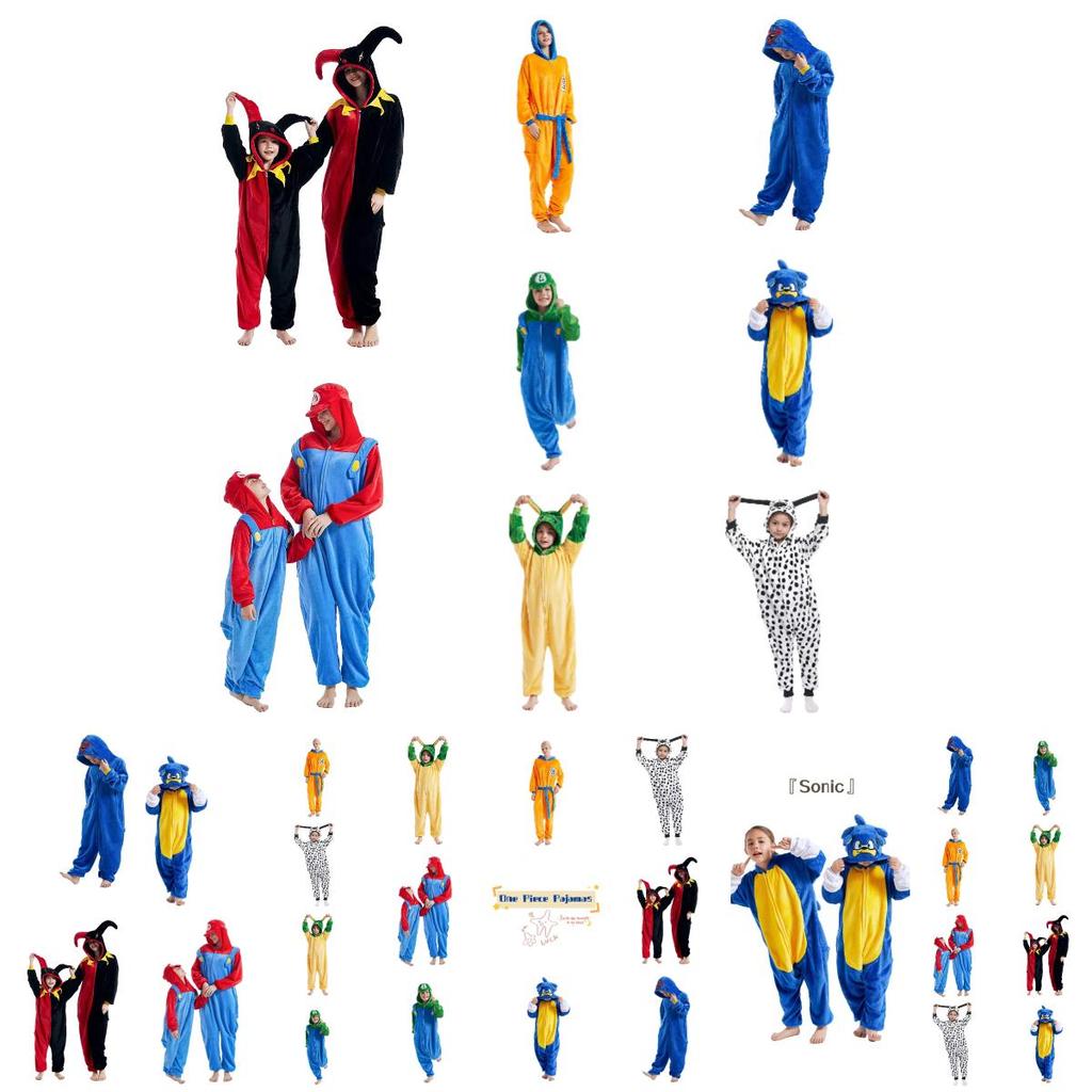 Kids' Cartoon Onesie Sleepwear Hooded And Long Sleeves