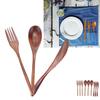 3Set Tableware Wooden Fork Spoon Knife Kit Kitchen Cutlery For Home Cafe Restaurant