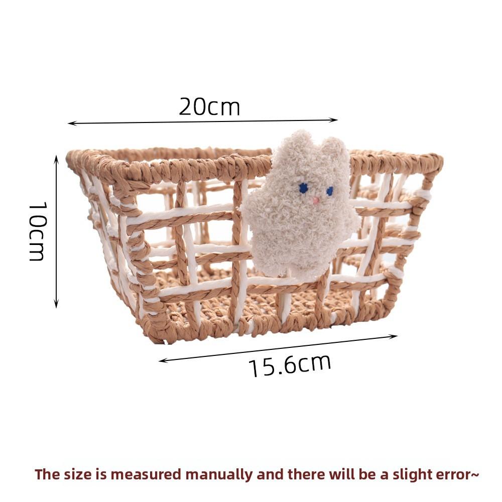 Style Handmade Paper Rope Woven Storage Basket For Jewelry And Snacks Organizer
