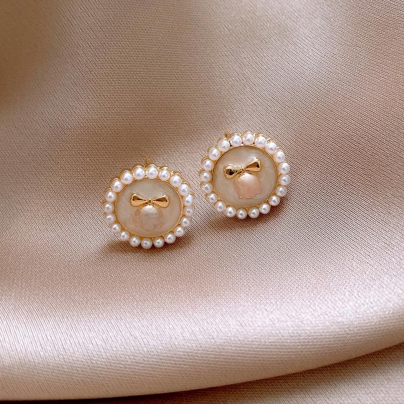 Silver Needle Zircon Pearl Tassel Earrings - Elegant Retro Design for Women