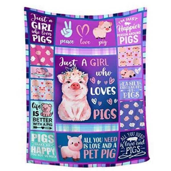 Cartoon Pig Print Flannel Blanket Sofa Nap Blanket Sheet Bedspread Blanket