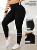 High Waist Plus Size Seamless Yoga Pants - Ribbed, Elastic, Hip-Lifting Sports Leggings for Women