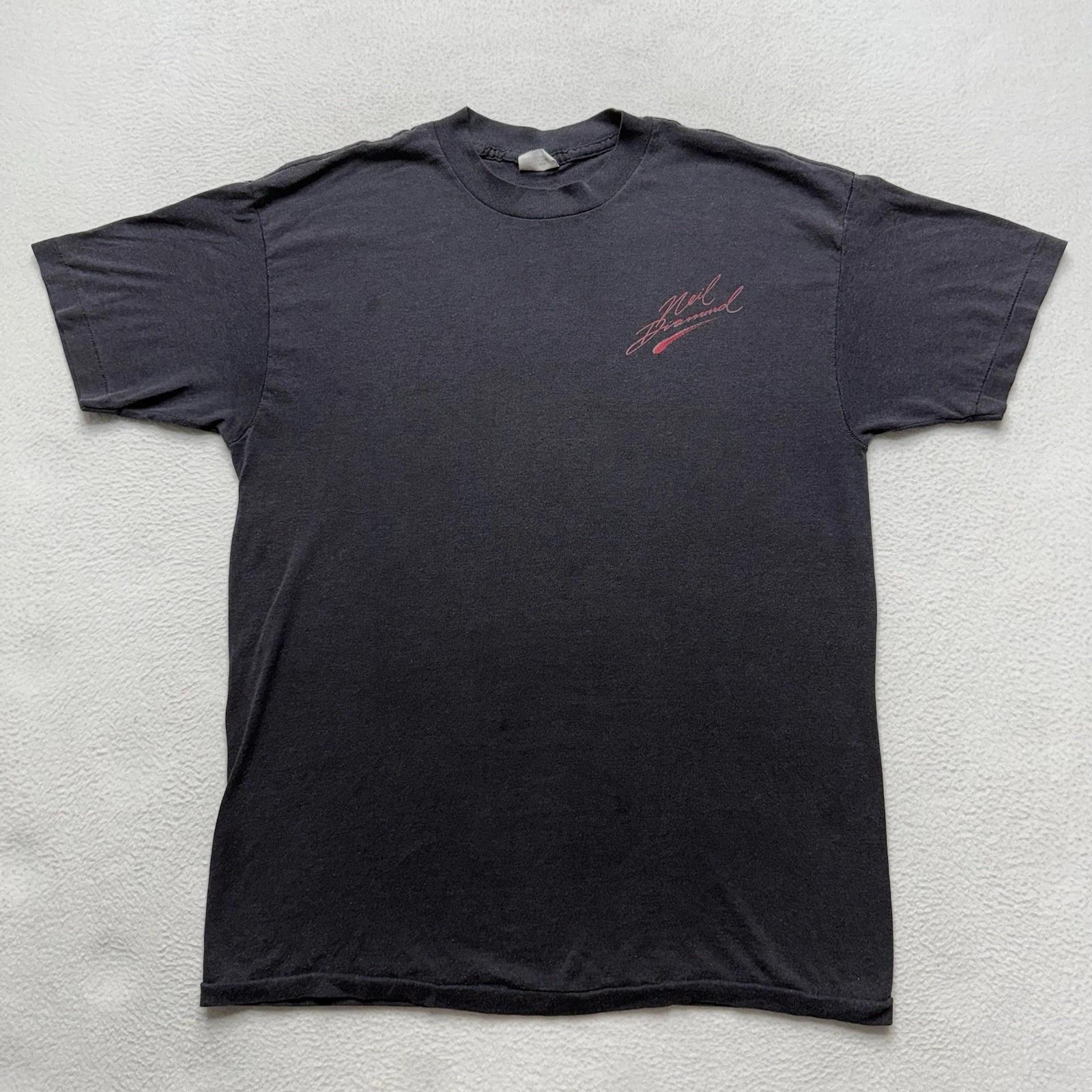 

VINTAGE 80 s Neil Diamond T-Shirt L Single Stitch Band Tee M