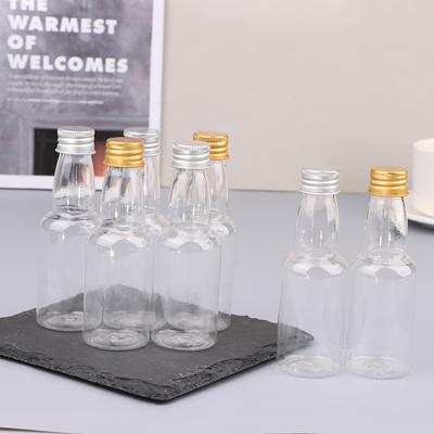 10 Unidades Mini Botellas de Vino Pequeñas Transparentes de PET Recargables Para Fiesta Boda Botellas de Licor con Tapa de Rosca Antifugas