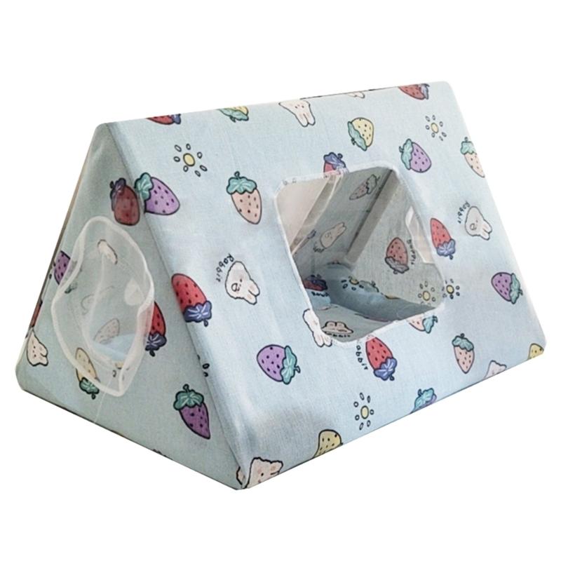 

Small Animal Tent House Pet Triangle-House Playtent Tunnel Toy Hamster Cage Corner Hideout Bedding Habitat for Chipmunk