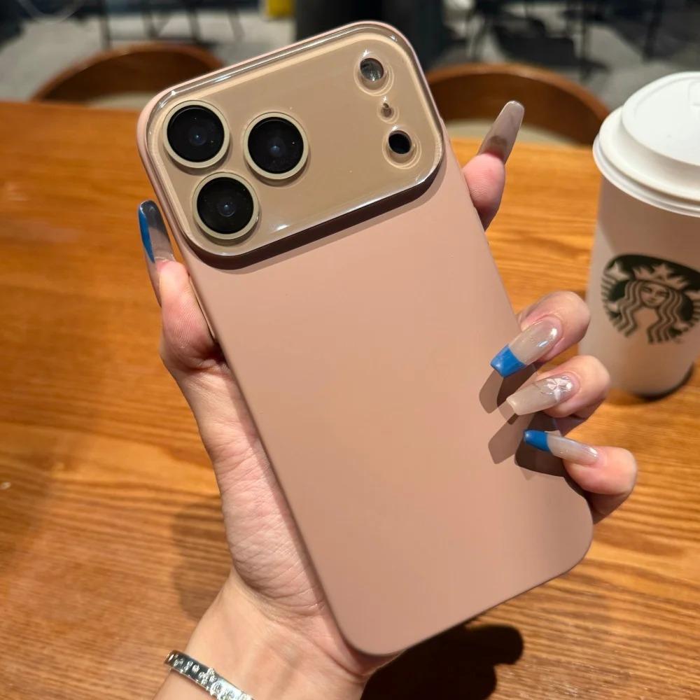 Luxury Matte Skin Feel Shockproof Phone Case For iPhone 17 16 15 14 Plus 13 12 Pro Max 17Pro Air Glass Camera Lens Protect Cover