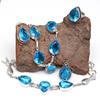 Topaz Blue London Jewelry Set  Gemstone Necklace Gift Sterling