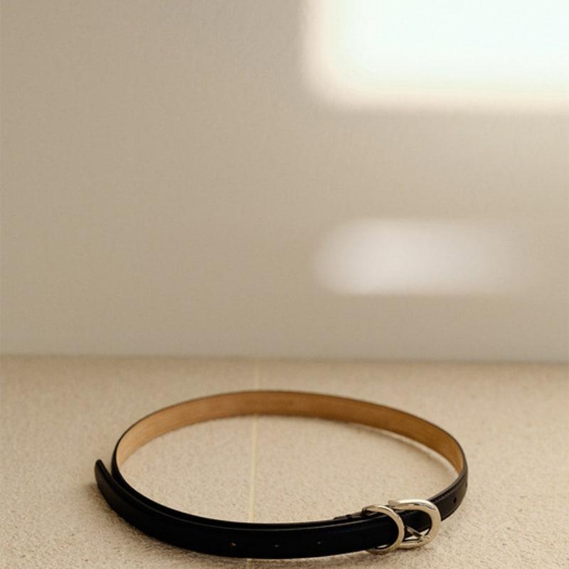 

KINDERSALMON Кожаный ремень с серебряной пряжкой Черный O.S (Black)