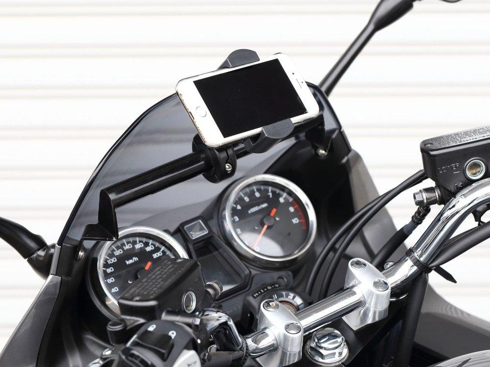 Kijima Motorcycle Handlebar Mounting for Parts, Bar, Steel, CB400SB/CB1300SB ('14-), 22.2mm, Black, 204-0692