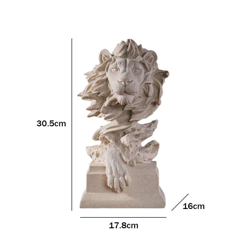 Lion Head Figurine Ornaments Art Crafts Nordic Style Sculpture Home Decor Accents Easy To Clean for Home Living Room Bedroom