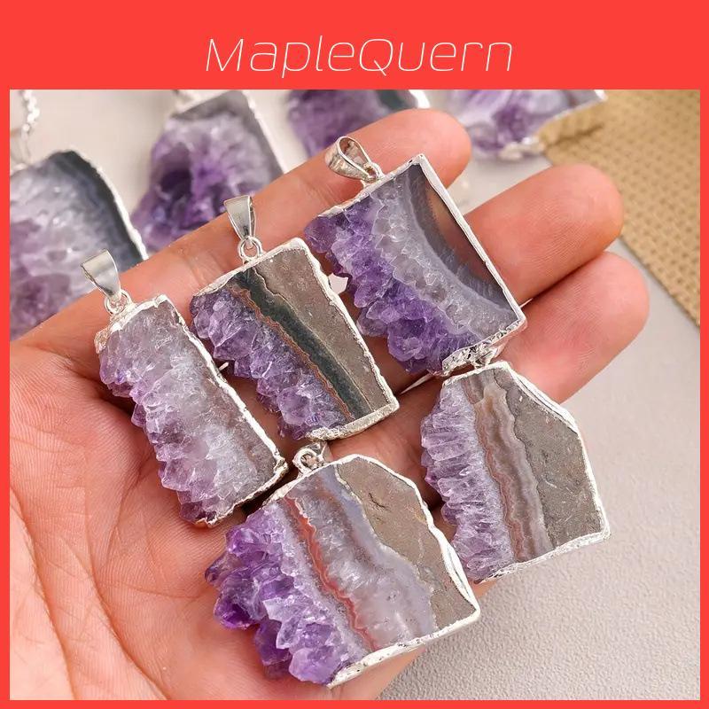 Crystal Pendant Necklace With Silver Edging For Jewelry Making And Fashion Accessory