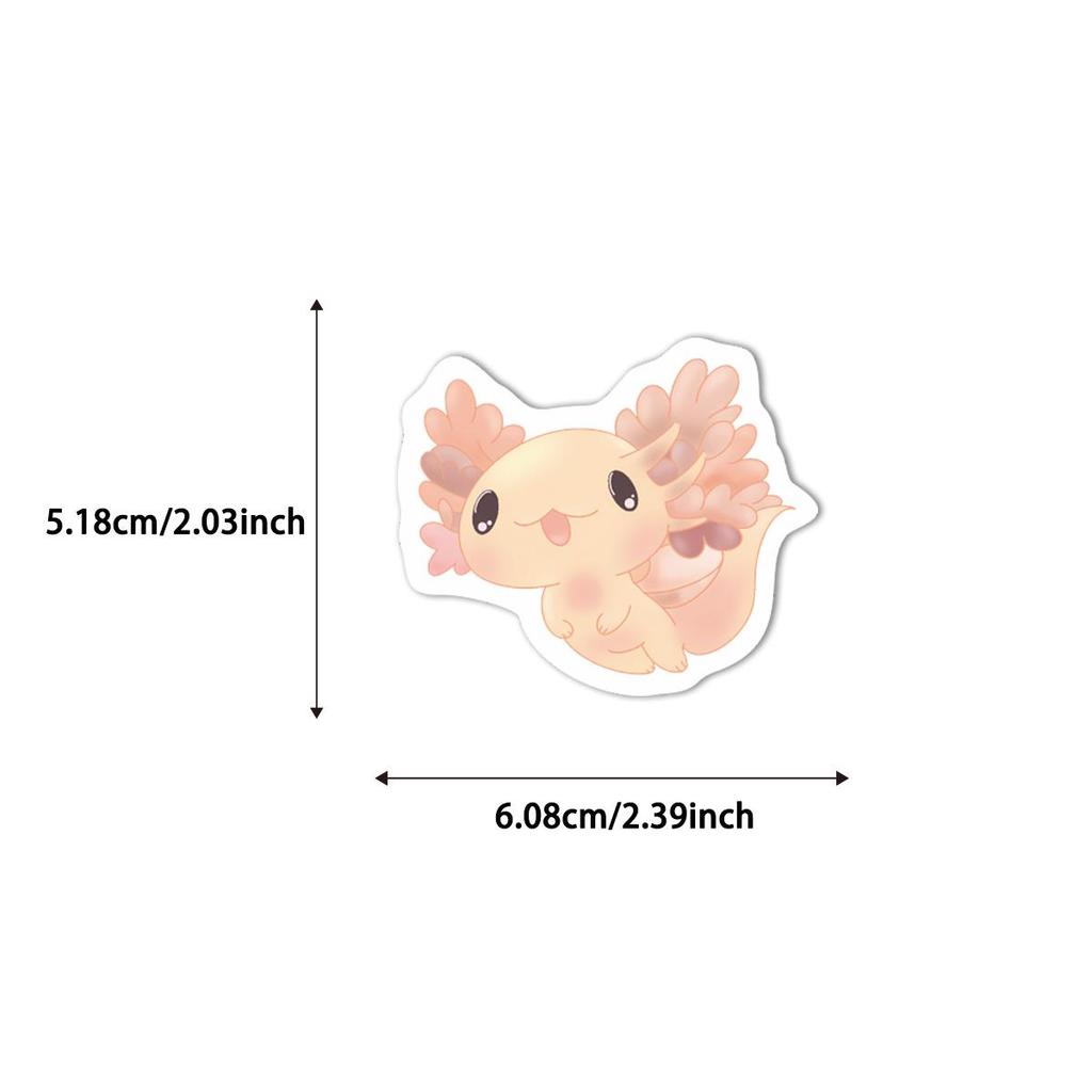 50 Salamander Axolotl Graffiti Stickers for Laptop, Water Bottle, and Journal - Waterproof DIY Cartoon Decorations
