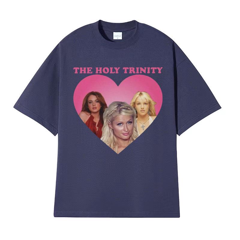 Die Heilige Dreifaltigkeit Britney Spears und Lindsay Lohan T-Shirt Herren Damen Kleidung Mode T-Shirts Harajuku Retro 100% Baumwolle T-Shirt