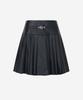 LORDLOAR Faux Leather Pleated Skirt Black