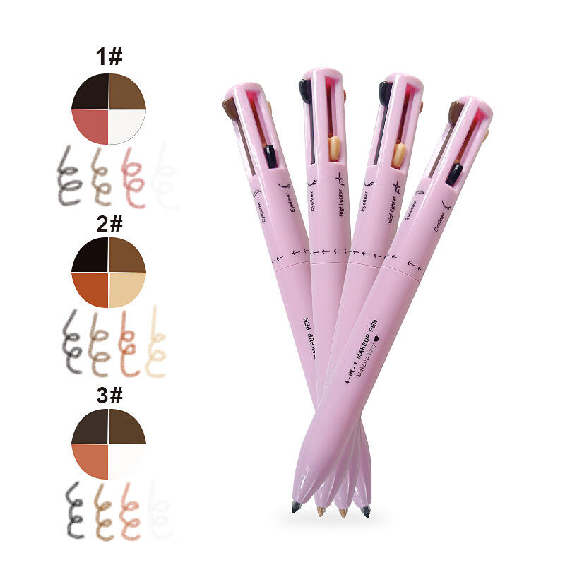 Multifunkční tužka na make-up 4 v 1 Eyeliner Tužka na obočí Rty Rozjasňovač Náplň Kosmetická sada - 14,4 cm Voděodolný Nástroj pro krásu vše v jednom