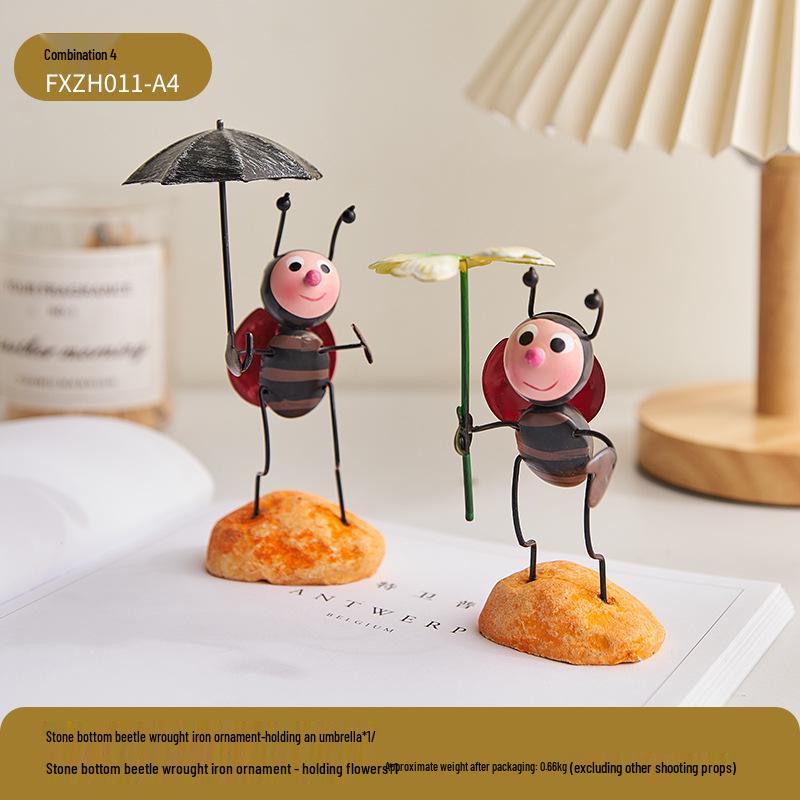 Cute Beetle Desktop Ornament for Home or Office Decor, Gift for Kids
