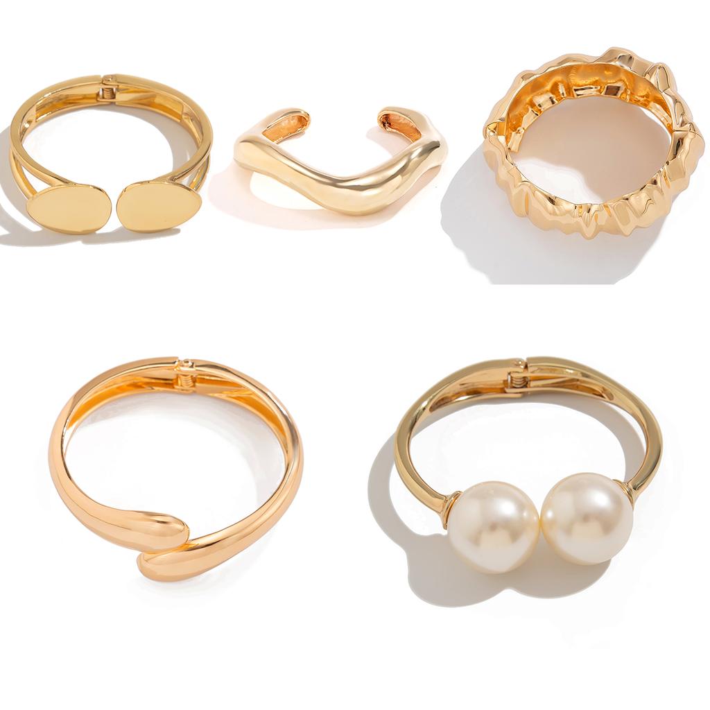 Ingemark Creative Trendy Gold Color Metal Wide Cuff Bracelets Women Punk Classic Chunky Spring Bangles Steampunk Jewelry 2026