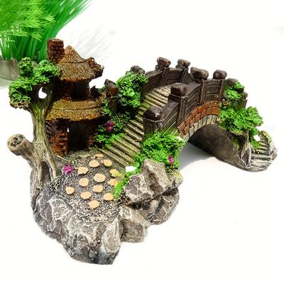 1pc Fish Tank Landscaping Decorative Bridge, Aquarium Equipment Accessories, Resin Bridge, Turtle Climbing Platform, Arch Bridge