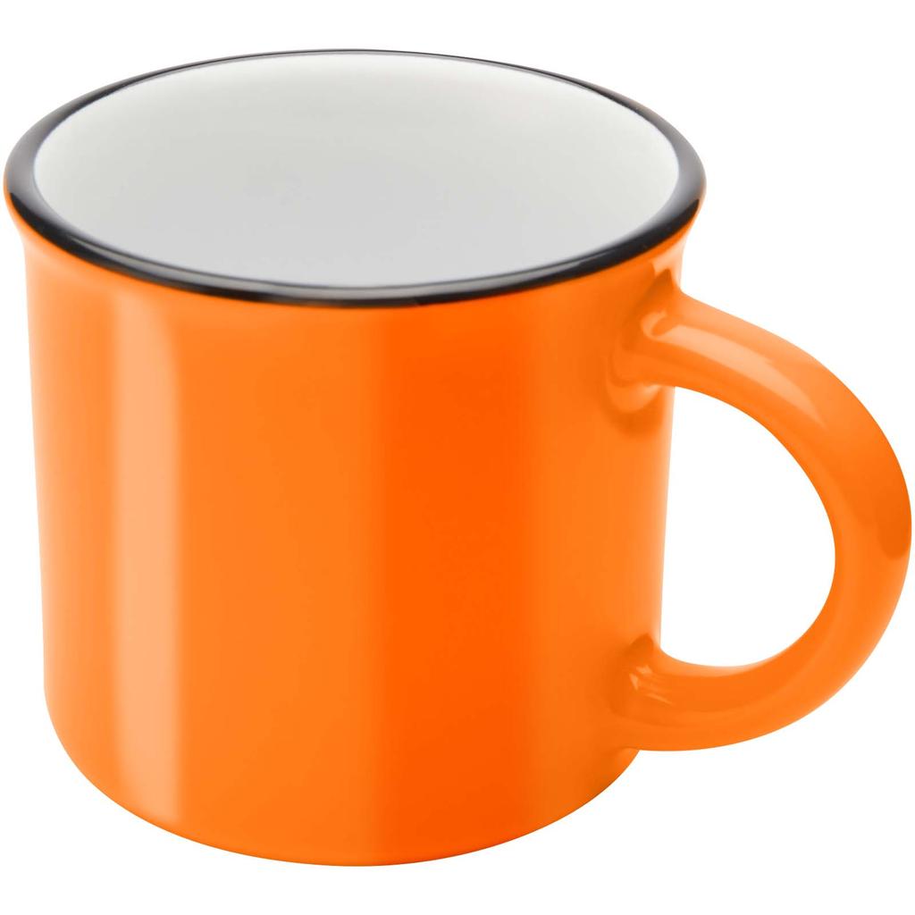 Glass "Bari" 240 Ml Glossy Ceramic Mug Orange