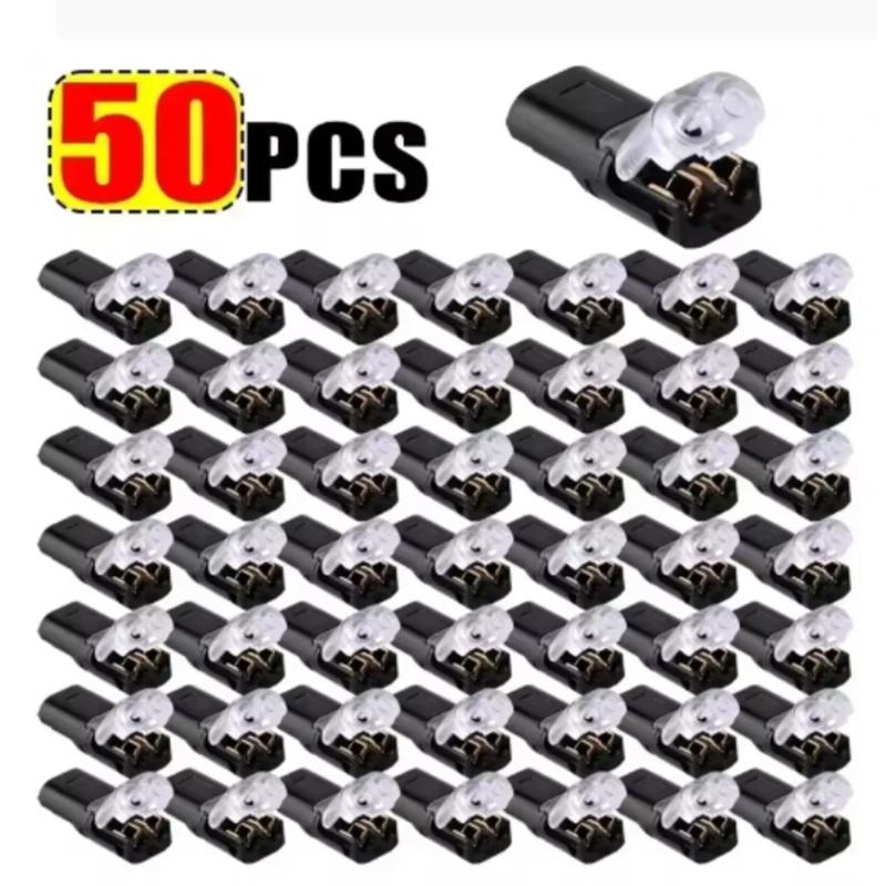 20/30/50 Pcs Waterproof Plug Wire Connector 2 Pin Way Cable Plug Car Electric Wire Snap Connectors Strip Terminal Connection
