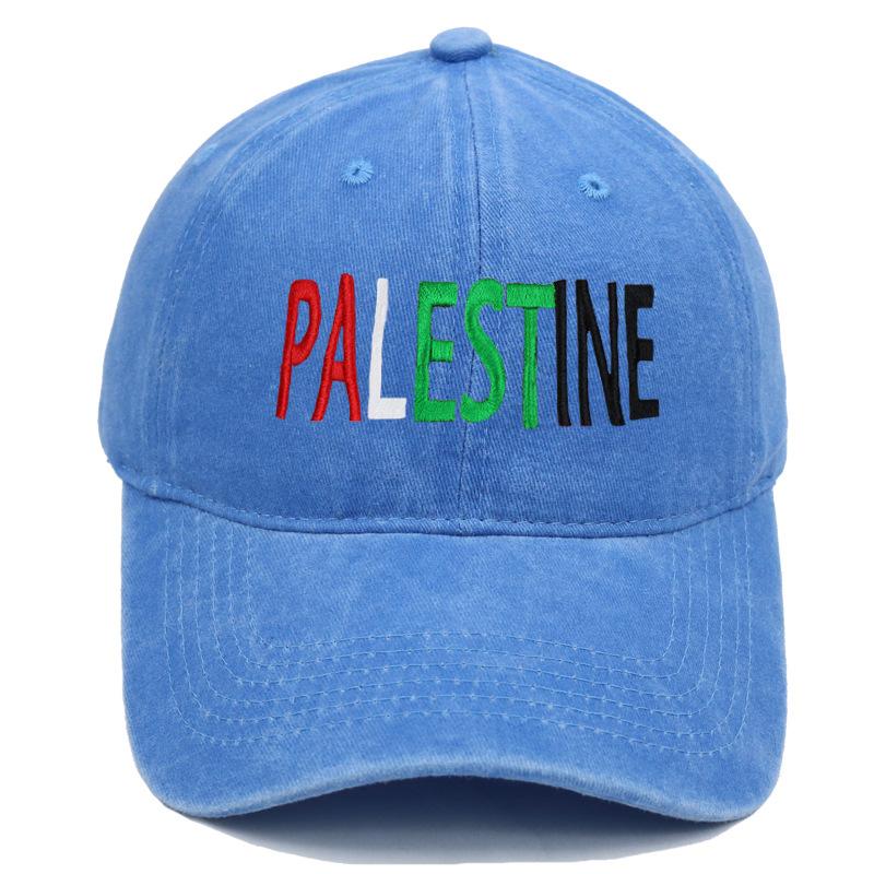 New Embroidered Palestine Vintage Washed Baseball Cap Outdoor Unisex Adjustable Snapback Trucker Hat Fashion for Women Dad Hats