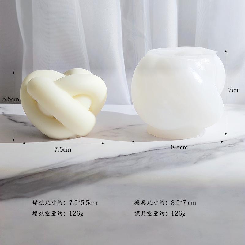 

3D Большая форма для свечи в виде узла-трубы, силиконовая форма, форма для свечей в виде скрученных вязаных узлов, форма для мыла для уникального странного подарка