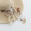 Fashion Tassel Female Lace Bow Bowknot Straw Hat SummerWomen Ladies Casual Floppy Sun Hat Ribbon  Sunscreen Cap for Beach