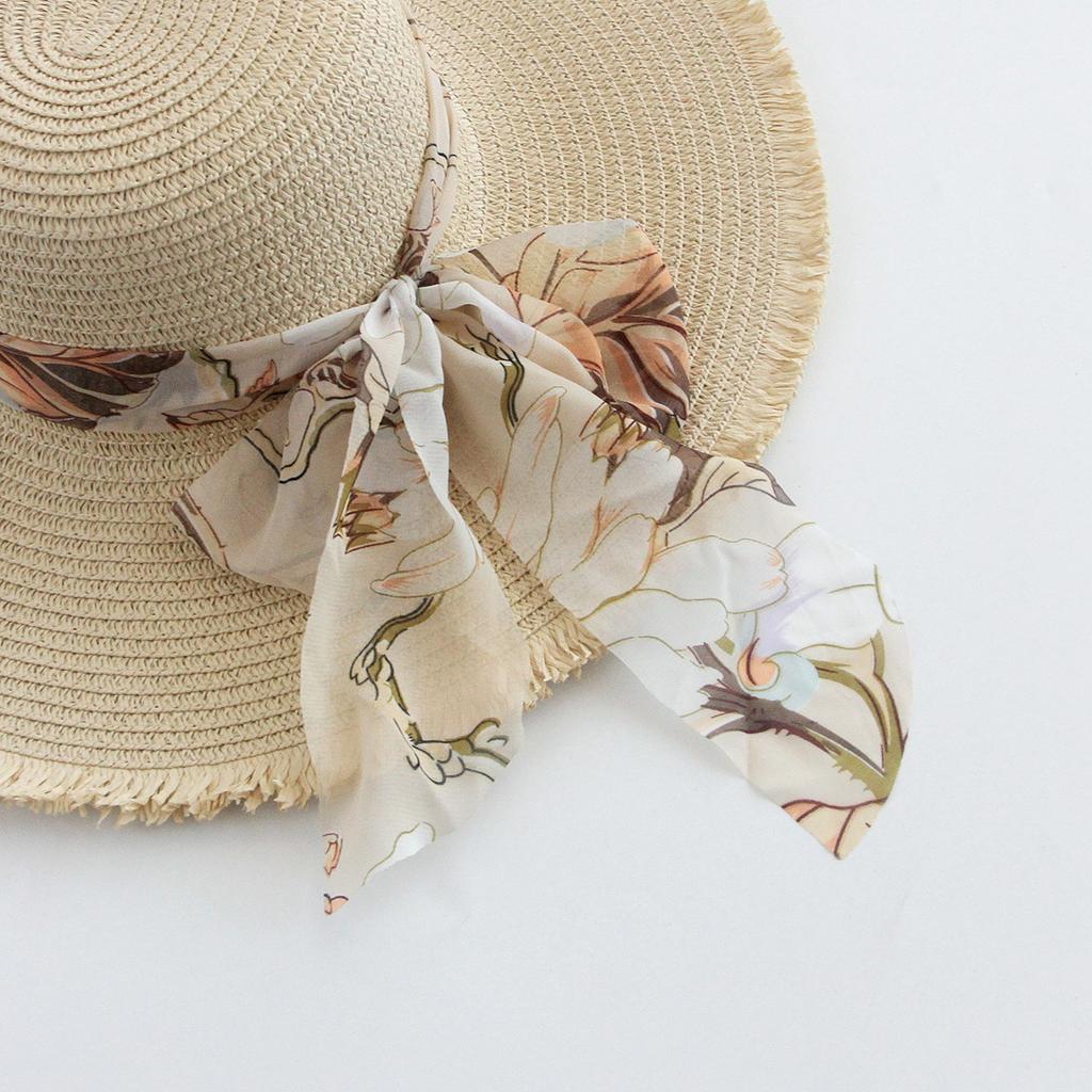 Fashion Tassel Female Lace Bow Bowknot Straw Hat SummerWomen Ladies Casual Floppy Sun Hat Ribbon  Sunscreen Cap for Beach
