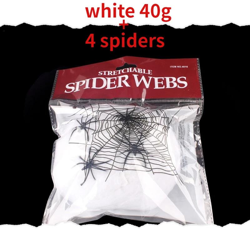Halloween Decoration Room Haunted House Horror Spider Web Silk 20/40/100 Grams Spider Cotton 2/4/10 Spider