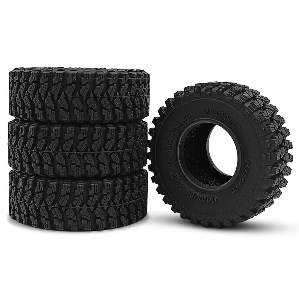 4pcs Rubber Wheel Tires Crawler For 1/18 1/24 RC Car Part Diameter Width Wear-resistant RC Car Accessories Replacement Parts