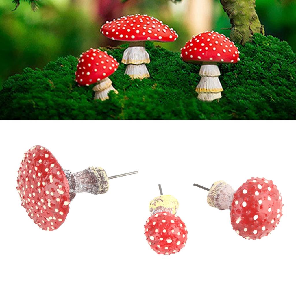 Glow in the Dark Mushroom Decorations, Resin Garden Statues, Luminous   Landscape Bonsai Pot Decor Set