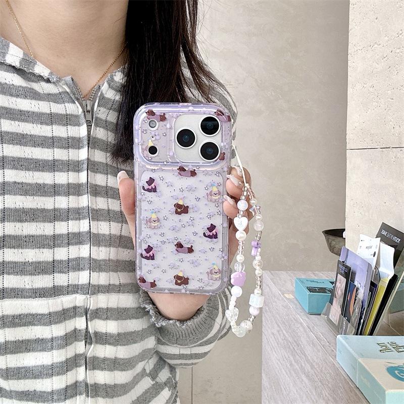 Sheer Purple Floral Phone Case for iPhone 17, 16 Pro Max, 15, 14 - Dog & Cat Friendly