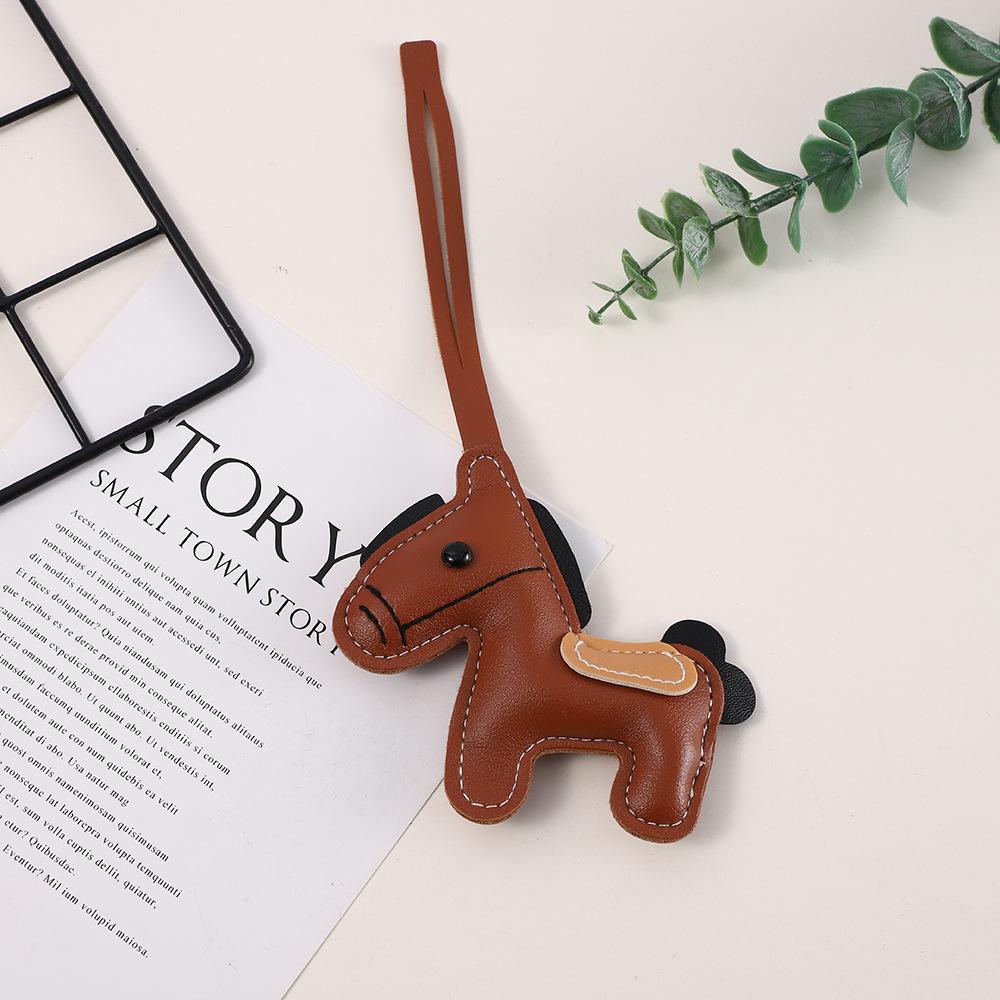 New leather creative simulation pony lanyard luggage clothes keychain bag pendant pendant jewelry accessories