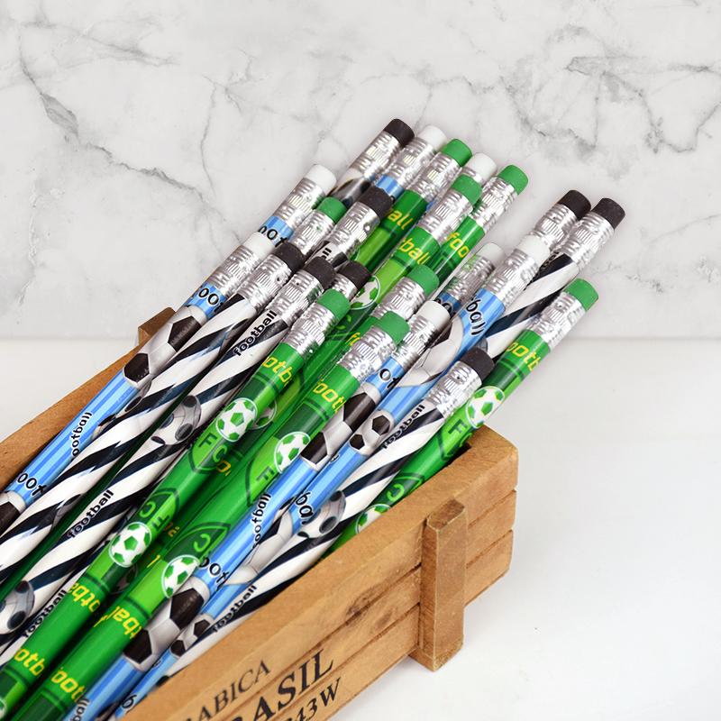 12/24/36Pcs Football Wooden Pencils Kids Soccer Sport Theme Birthday Party Favors Boy Back To School Gift Pinata Fillers Supplies