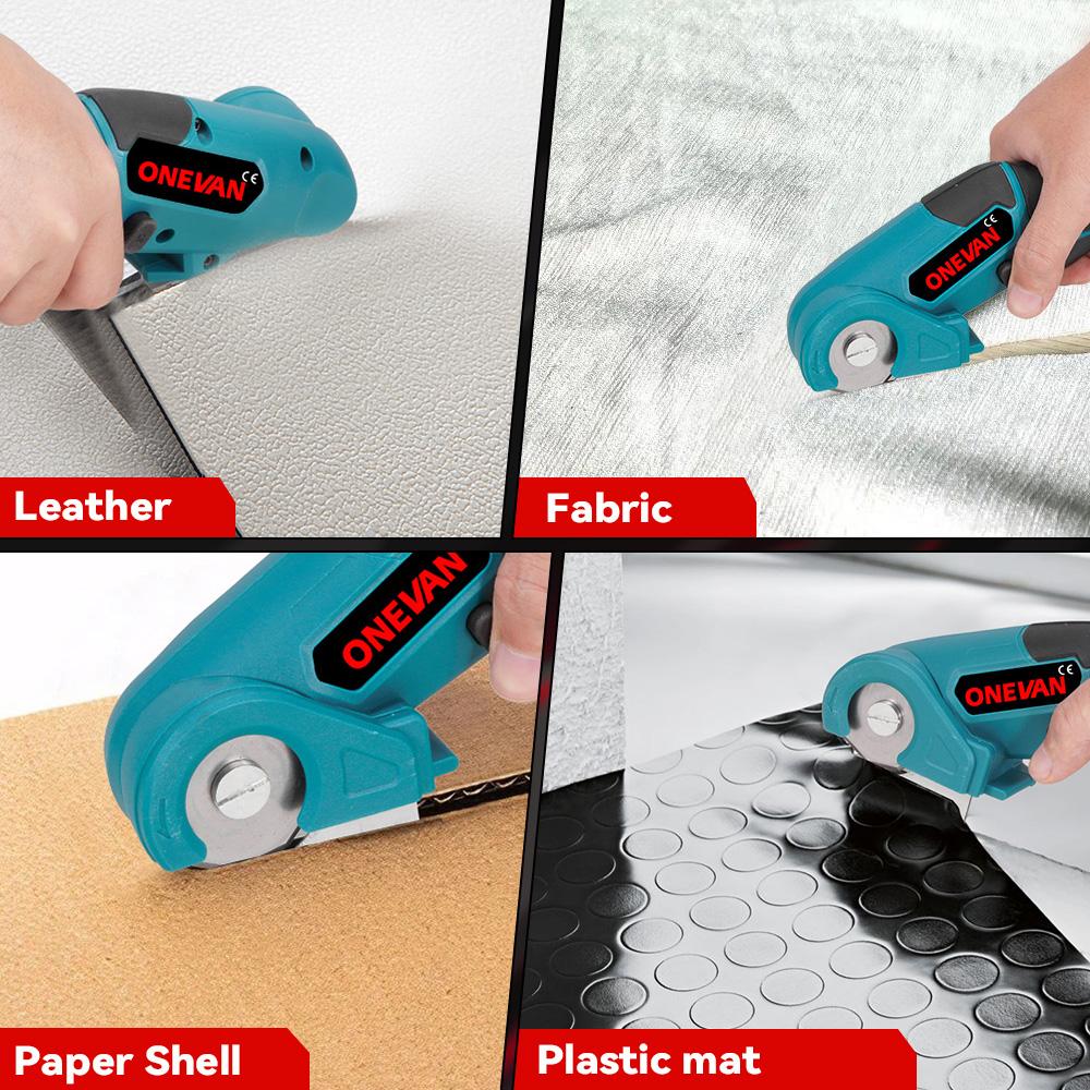 ONEVAN 800W Akku-Elektroschere Stoffschneider Metall Teppichschneidwerkzeuge Aluminiumlegierung Edelstahlmesser für Makita Akku