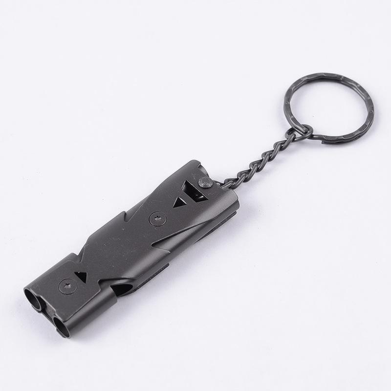 Double Pipe Whistle Pendant Keychain High Decibel Portable Outdoor Survival Emergency Camping Tool Multifunction